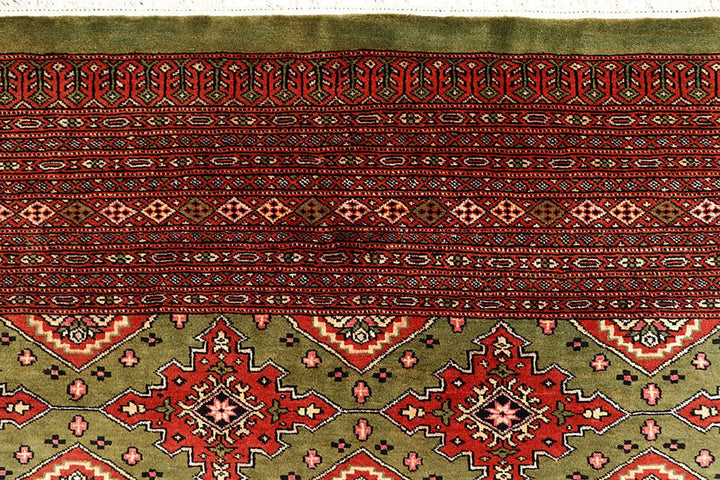 Olive Pakistani Jaldar Rug 8' x 10'11" Hand-Knotted | No. QA26445