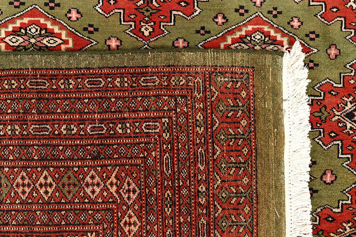 Olive Pakistani Jaldar Rug 8' x 10'11" Hand-Knotted | No. QA26445