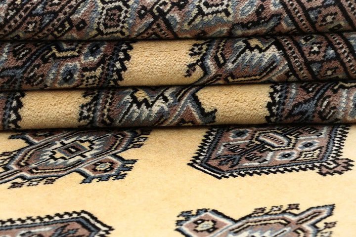 Yellow Pakistani Jaldar Rug 5' x 8'2" Hand-Knotted | No. QA26830