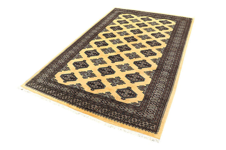 Yellow Pakistani Jaldar Rug 5' x 8'2" Hand-Knotted | No. QA26830