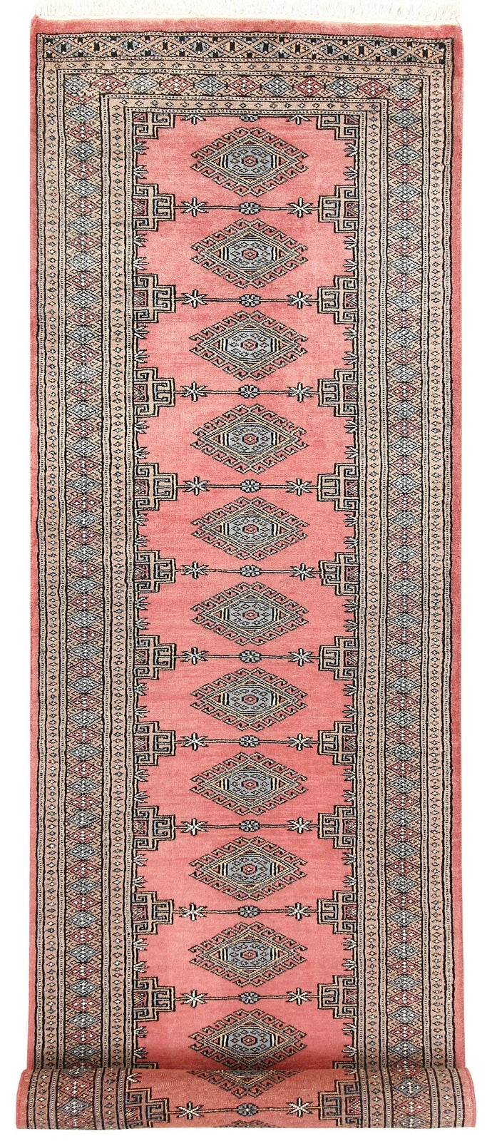 Light Coral Pakistani Jaldar Runner 2' 4" x 8' 8" Hand-Knotted | No. QA26877
