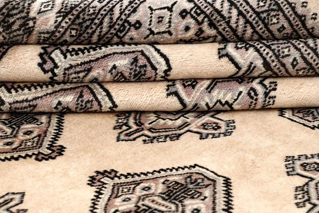 Brown Pakistani Jaldar Rug 6' 6" x 8' 10" Hand-Knotted | No. QA27002