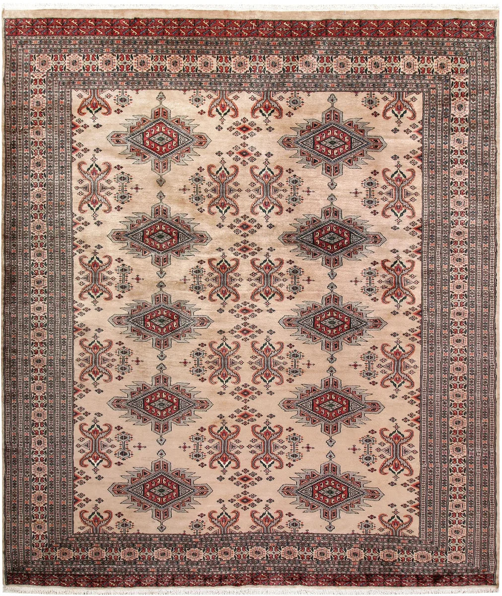 Tan Caucasian Oriental Rug 8' 6" x 9' 9" Hand-Knotted | No. QA27123