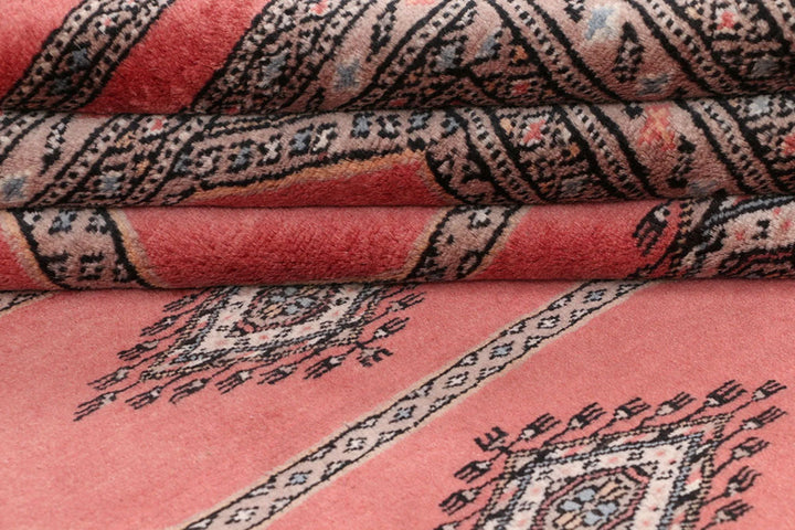 Salmon Pakistani Jaldar Rug 6' 9" x 10' Hand-Knotted | No. QA27179