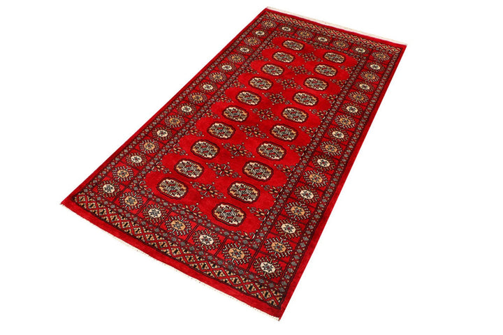 Red Bokhara Rug 3' x 5' 8" Hand-Knotted | No. QA27240