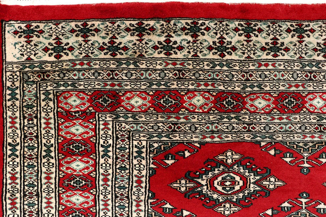 Red Pakistani Jaldar Rug 8' 1" x 11' 1" Hand-Knotted | No. QA27254