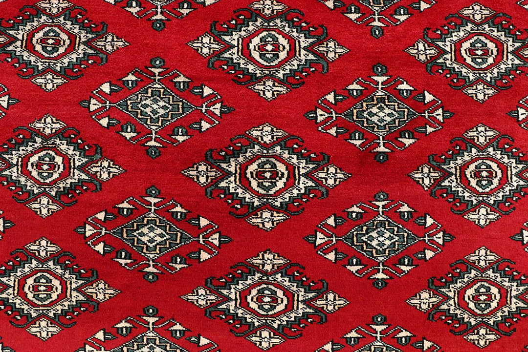 Red Pakistani Jaldar Rug 8' 1" x 11' 1" Hand-Knotted | No. QA27254