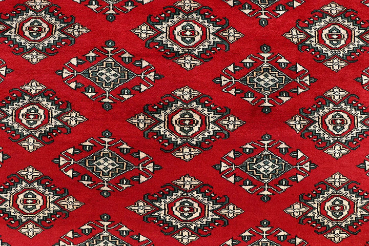 Red Pakistani Jaldar Rug 8' 1" x 11' 1" Hand-Knotted | No. QA27254