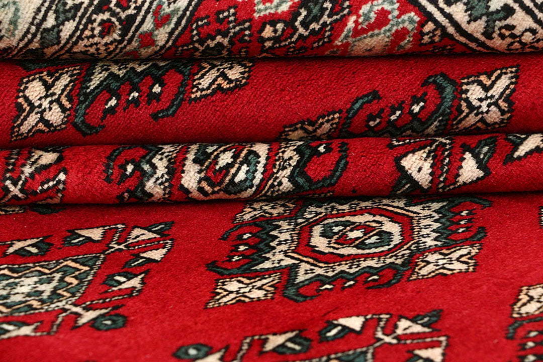 Red Pakistani Jaldar Rug 8' 1" x 11' 1" Hand-Knotted | No. QA27254