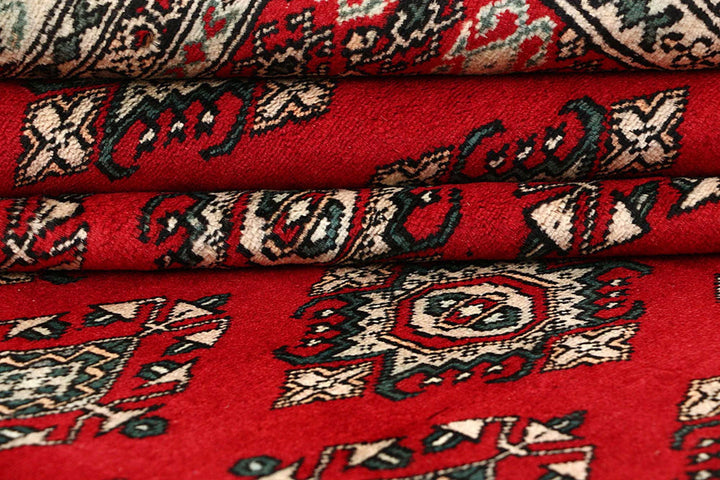 Red Pakistani Jaldar Rug 8' 1" x 11' 1" Hand-Knotted | No. QA27254