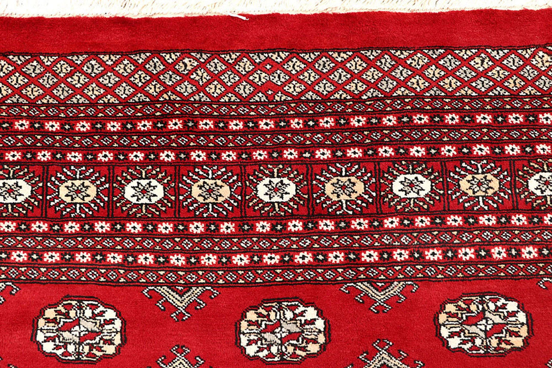 Firebrick Red Pakistani Bokhara Rug 9' 4" x 12' 1" Hand-Knotted | No. QA27406