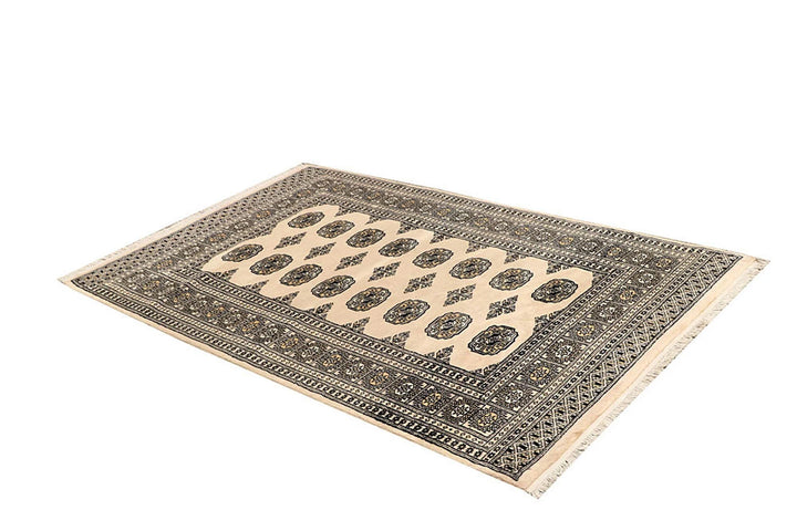 Brown Pakistani Bokhara Rug 4' 2" x 6' 7" Hand-Knotted | No. QA27421