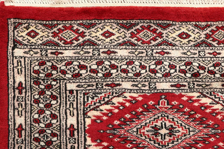 Red Pakistani Jaldar Rug 2' 7" x 15' 11" Hand-Knotted | No. QA27430