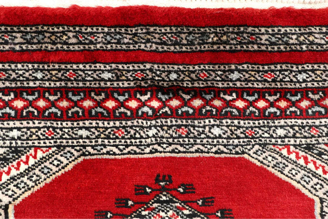 Red Pakistani Jaldar Rug 2' 4" x 9' 8" Hand-Knotted | No. QA27449