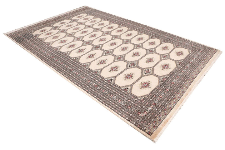 Wheat Pakistani Jaldar Rug 6' 6" x 10' Hand-Knotted | No. QA27451
