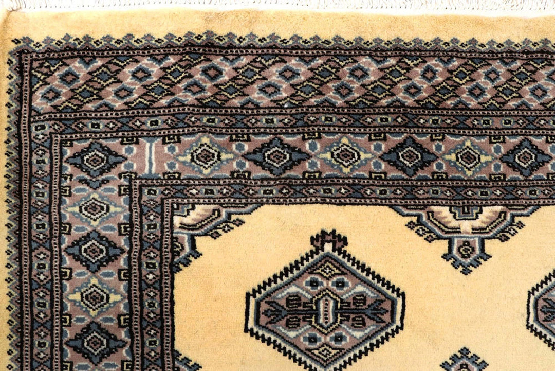 Yellow Pakistani Jaldar Rug 5' 1" x 8' 1" Hand-Knotted | No. QA27608