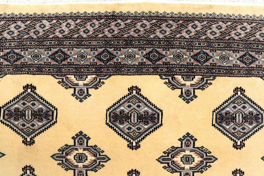 Yellow Pakistani Jaldar Rug 5' 1" x 8' 1" Hand-Knotted | No. QA27608