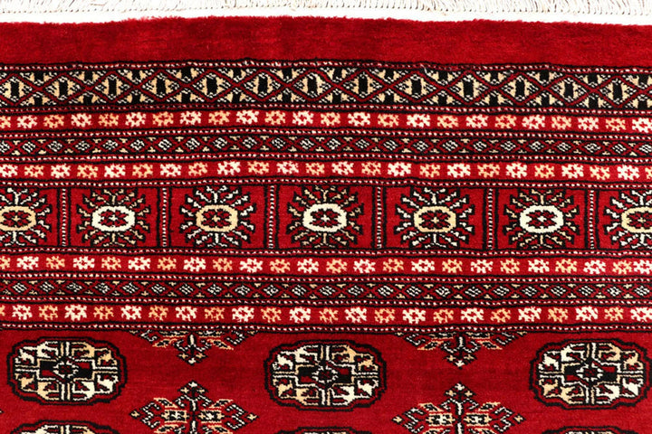 Firebrick Red Pakistani Bokhara Rug 8' x 10' 4" Hand-Knotted | No. QA27881