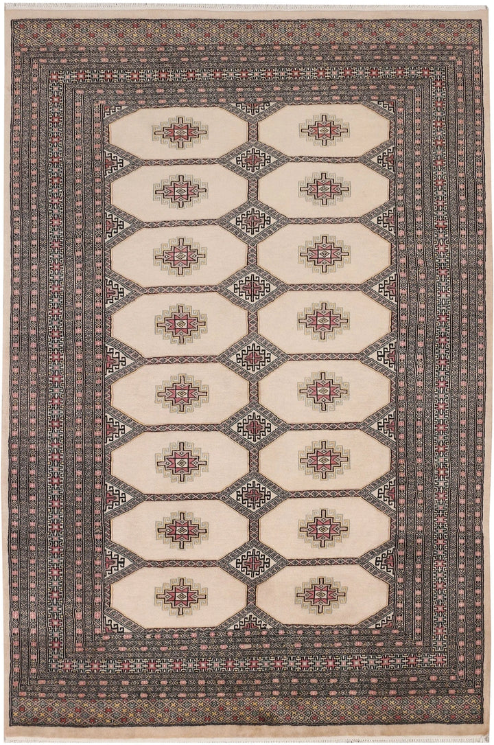Brown Pakistani Jaldar Rug 5' 6" x 8' 4" Hand-Knotted | No. QA28018