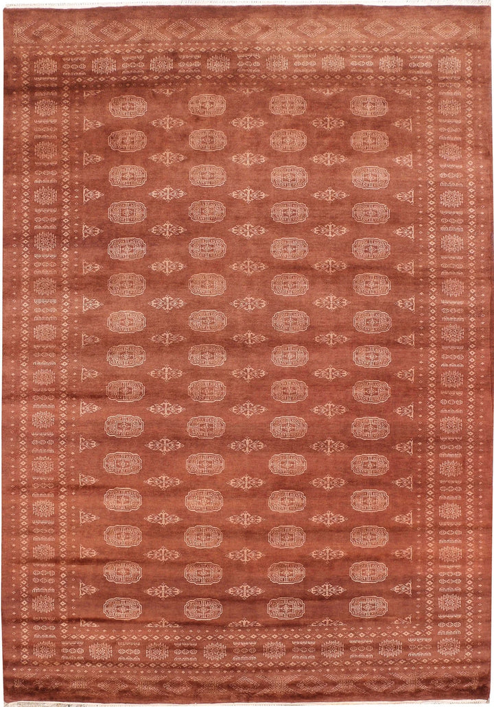Sienna Pakistani Bokhara Rug 6' 8" x 9' 8" Hand-Knotted | No. QA28097