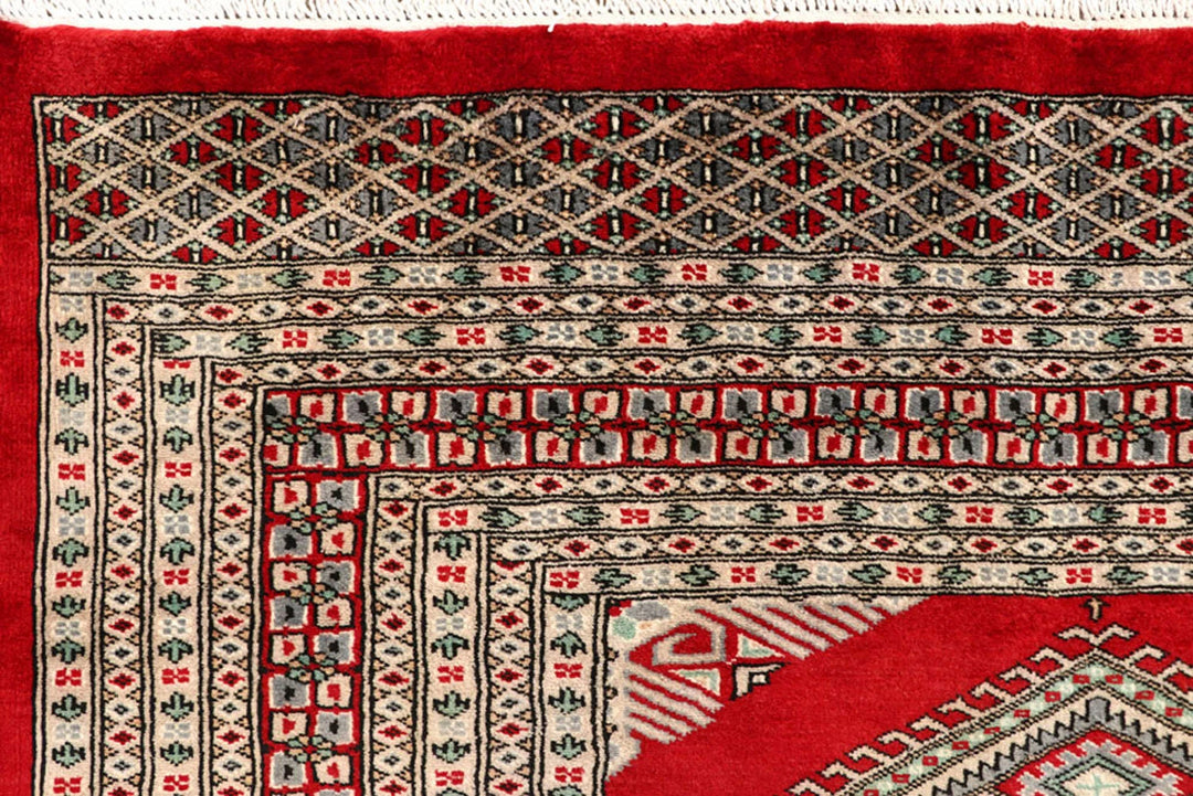 Red Pakistani Jaldar Rug 8' 4" x 10' 5" Hand-Knotted | No. QA28196