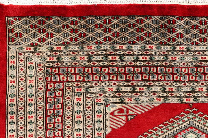 Red Pakistani Jaldar Rug 8' 4" x 10' 5" Hand-Knotted | No. QA28196