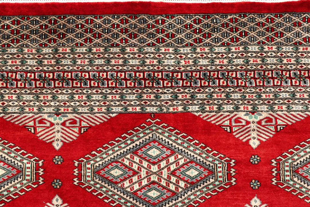 Red Pakistani Jaldar Rug 8' 4" x 10' 5" Hand-Knotted | No. QA28196