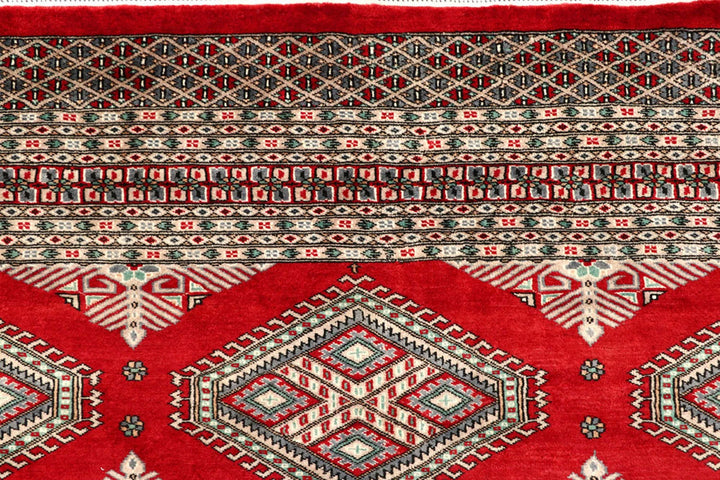 Red Pakistani Jaldar Rug 8' 4" x 10' 5" Hand-Knotted | No. QA28196