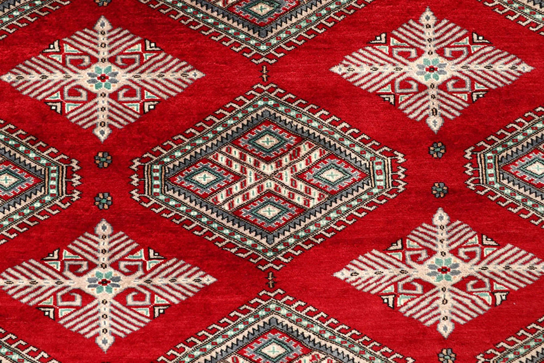 Red Pakistani Jaldar Rug 8' 4" x 10' 5" Hand-Knotted | No. QA28196