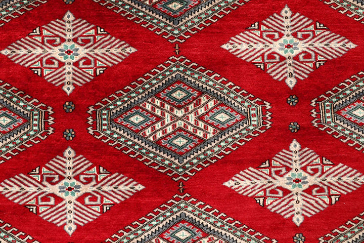 Red Pakistani Jaldar Rug 8' 4" x 10' 5" Hand-Knotted | No. QA28196