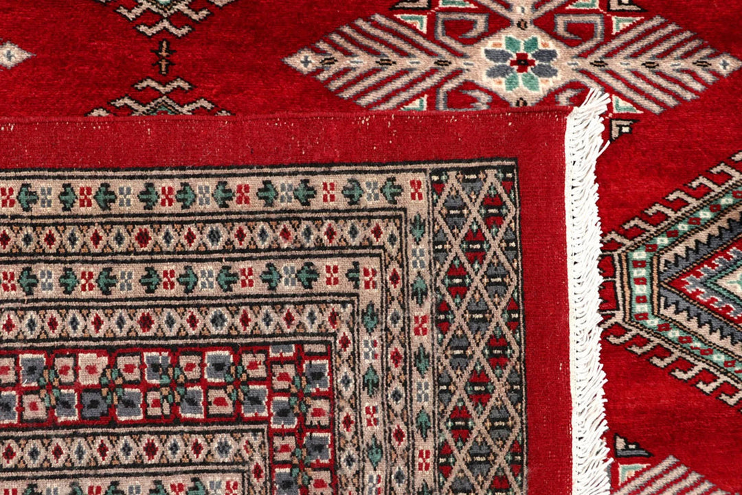 Red Pakistani Jaldar Rug 8' 4" x 10' 5" Hand-Knotted | No. QA28196