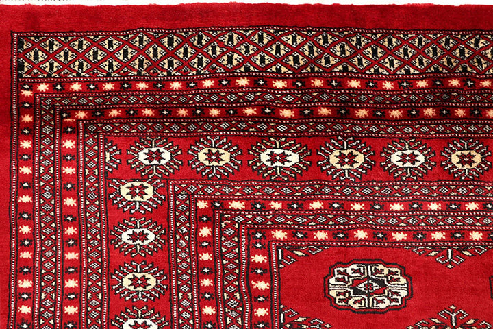 Red Pakistani Bokhara Rug 8' 10" x 12' 11" Hand-Knotted | No. QA28223