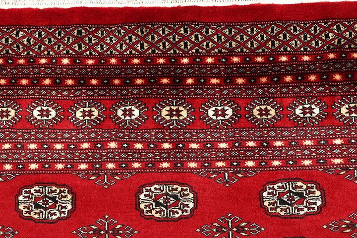 Red Pakistani Bokhara Rug 8' 10" x 12' 11" Hand-Knotted | No. QA28223