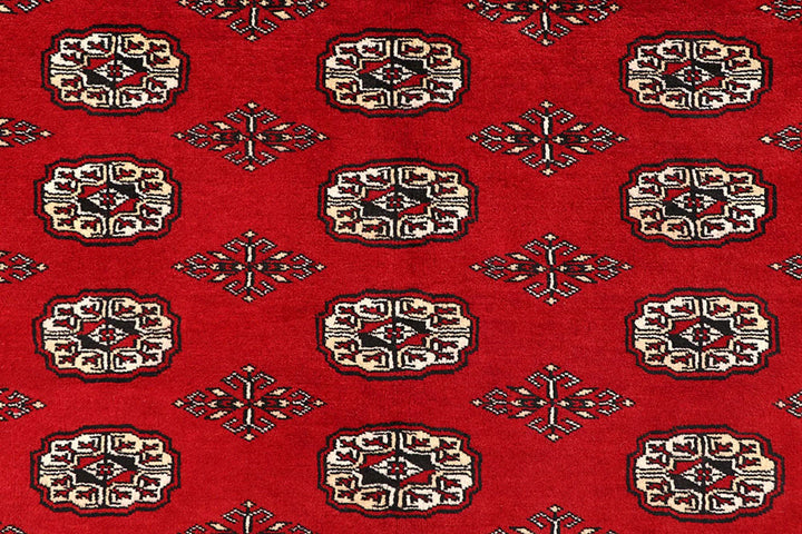Red Pakistani Bokhara Rug 8' 10" x 12' 11" Hand-Knotted | No. QA28223