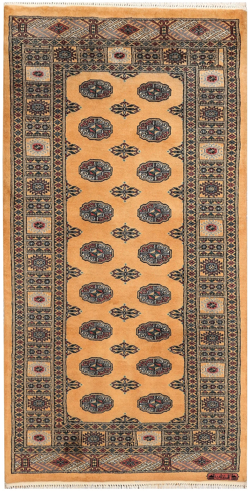 Yellow Pakistani Bokhara Rug 3'2" x 6'1" Hand-Knotted | No. QA28305