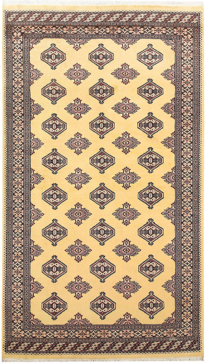 Yellow Pakistani Jaldar Rug 5' 1" x 8' 10" Hand-Knotted | No. QA28330