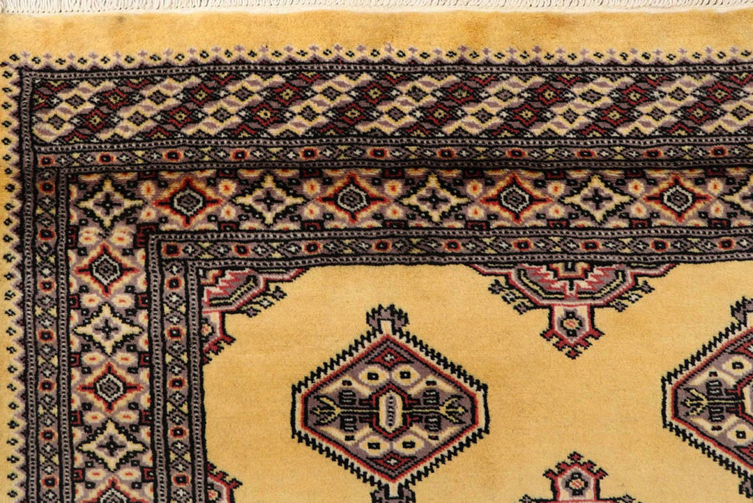 Yellow Pakistani Jaldar Rug 5' 1" x 8' 10" Hand-Knotted | No. QA28330
