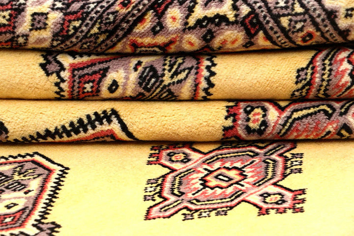 Yellow Pakistani Jaldar Rug 5' 1" x 8' 10" Hand-Knotted | No. QA28330