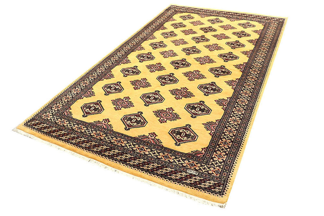 Yellow Pakistani Jaldar Rug 5' 1" x 8' 10" Hand-Knotted | No. QA28330
