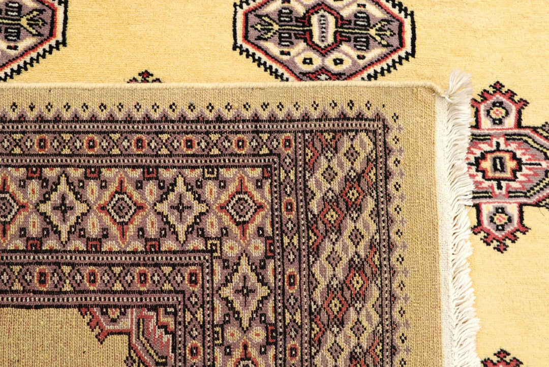 Yellow Pakistani Jaldar Rug 5' 1" x 8' 10" Hand-Knotted | No. QA28330