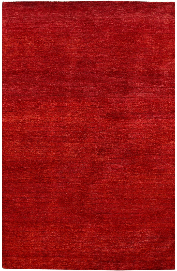 Red Pakistani Gabbeh Rug 5' 6" x 8' 4" Hand-Knotted | No. QA28347