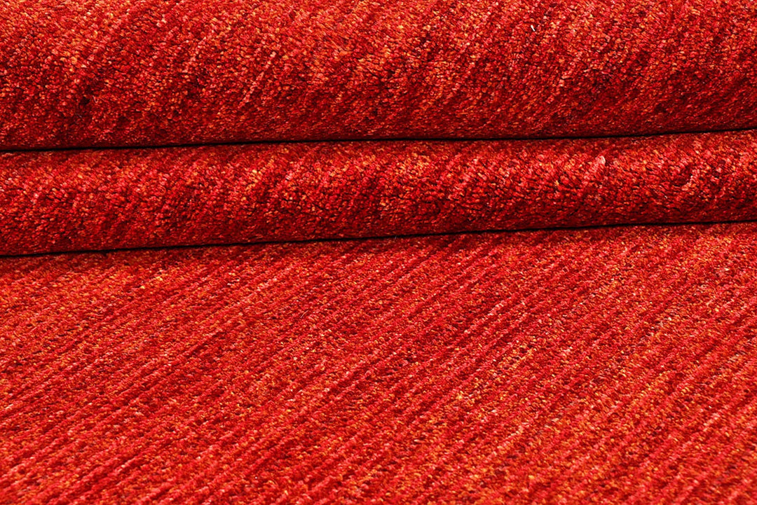 Red Pakistani Gabbeh Rug 5' 6" x 8' 4" Hand-Knotted | No. QA28347