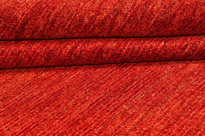 Red Pakistani Gabbeh Rug 5' 6" x 8' 4" Hand-Knotted | No. QA28347