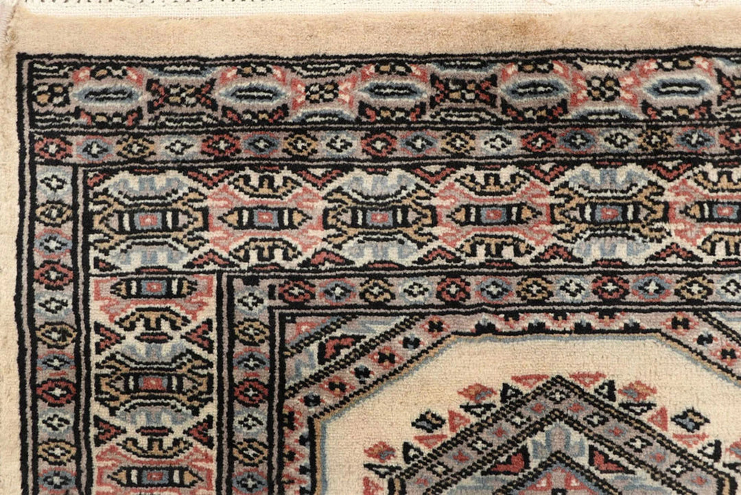 White Pakistani Jaldar Rug 2' 4" x 9' 1" Hand-Knotted | No. QA28419