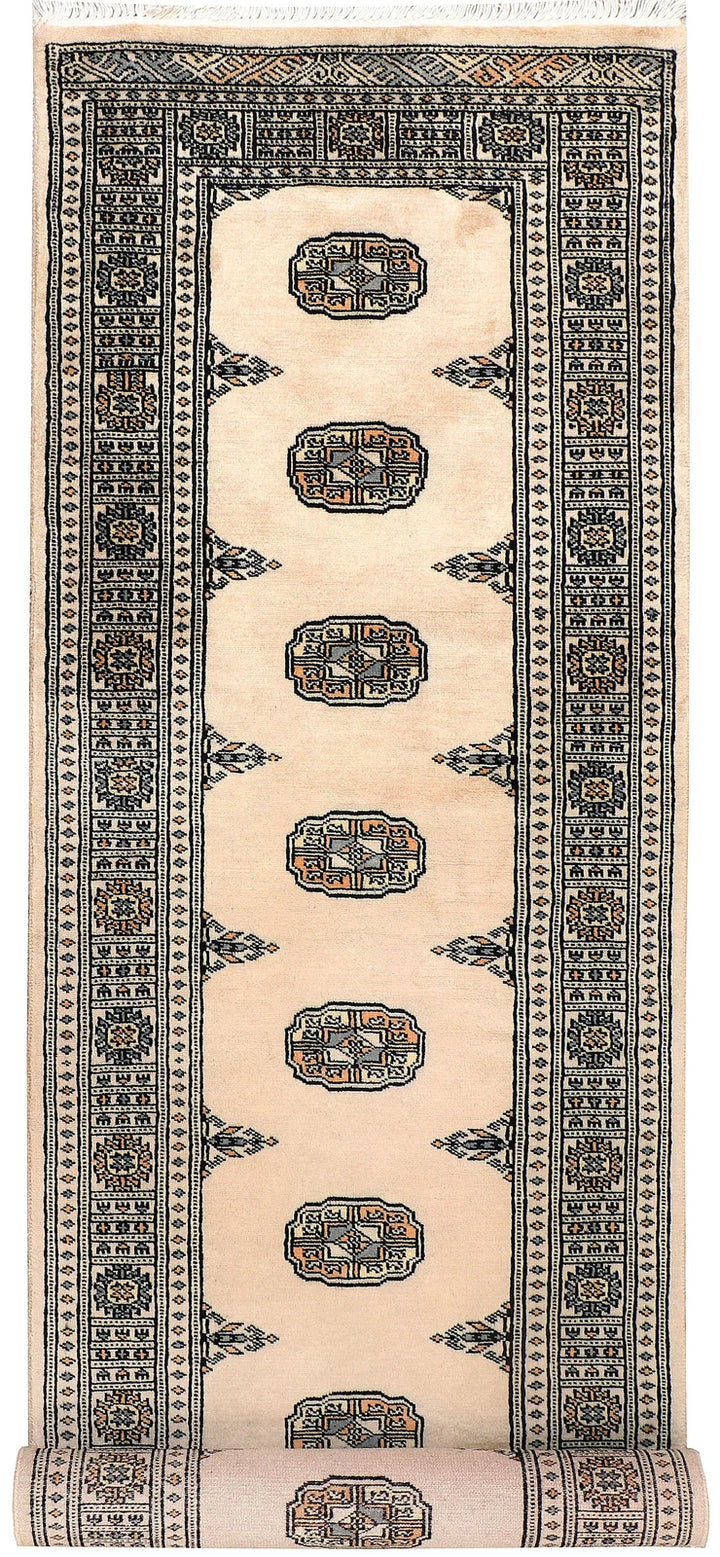 Brown Pakistani Bokhara Rug 2' 5" x 10' 1" Hand-Knotted | No. QA28525