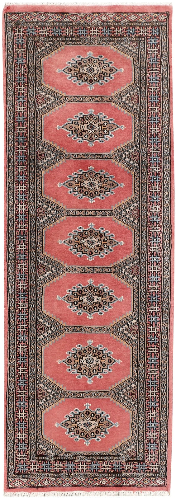 Light Coral Pakistani Jaldar Rug 2' x 5' 10" Hand-Knotted | No. QA28550