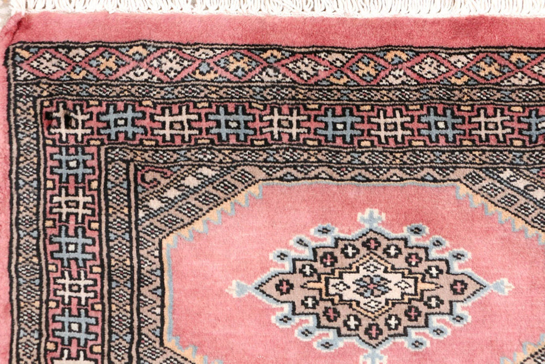 Light Coral Pakistani Jaldar Rug 2' x 5' 10" Hand-Knotted | No. QA28550