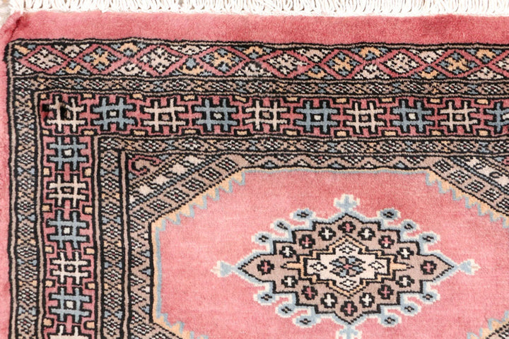 Light Coral Pakistani Jaldar Rug 2' x 5' 10" Hand-Knotted | No. QA28550
