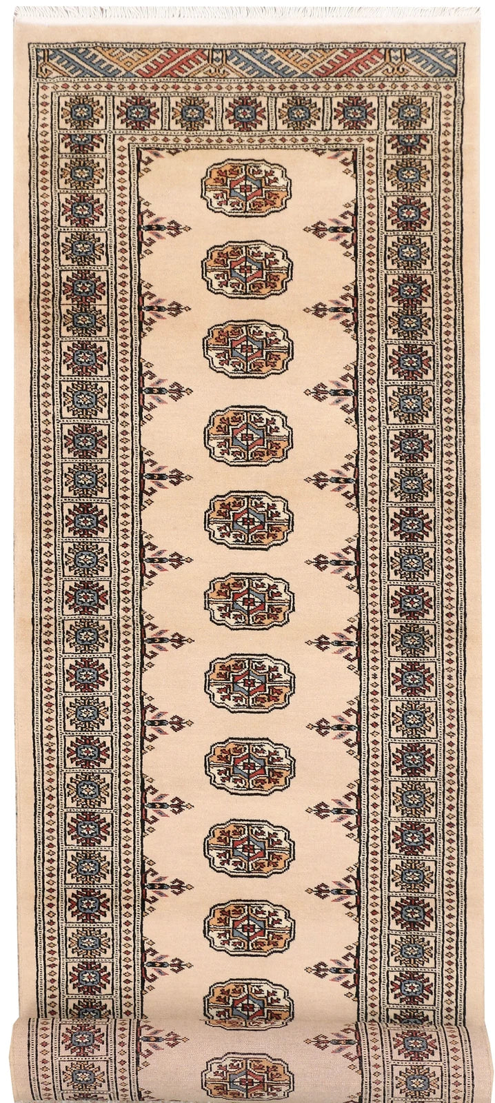 Brown Pakistani Bokhara Rug 2' 8" x 12' 6" Hand-Knotted | No. QA28744