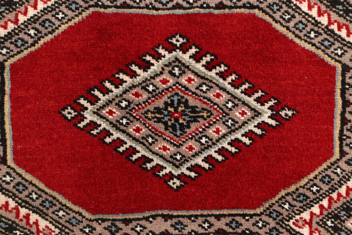 Red Pakistani Jaldar Rug 2' 3" x 9' 10" Hand-Knotted | No. QA28928
